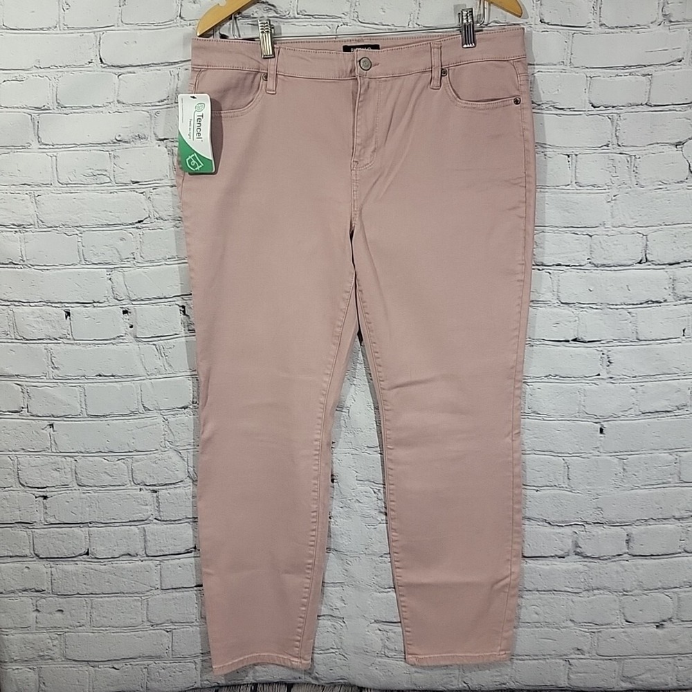 Buffalo David Bitten Jeans Pink Womens 14 Mid‎ Rise Ankle Skinny New With Tags